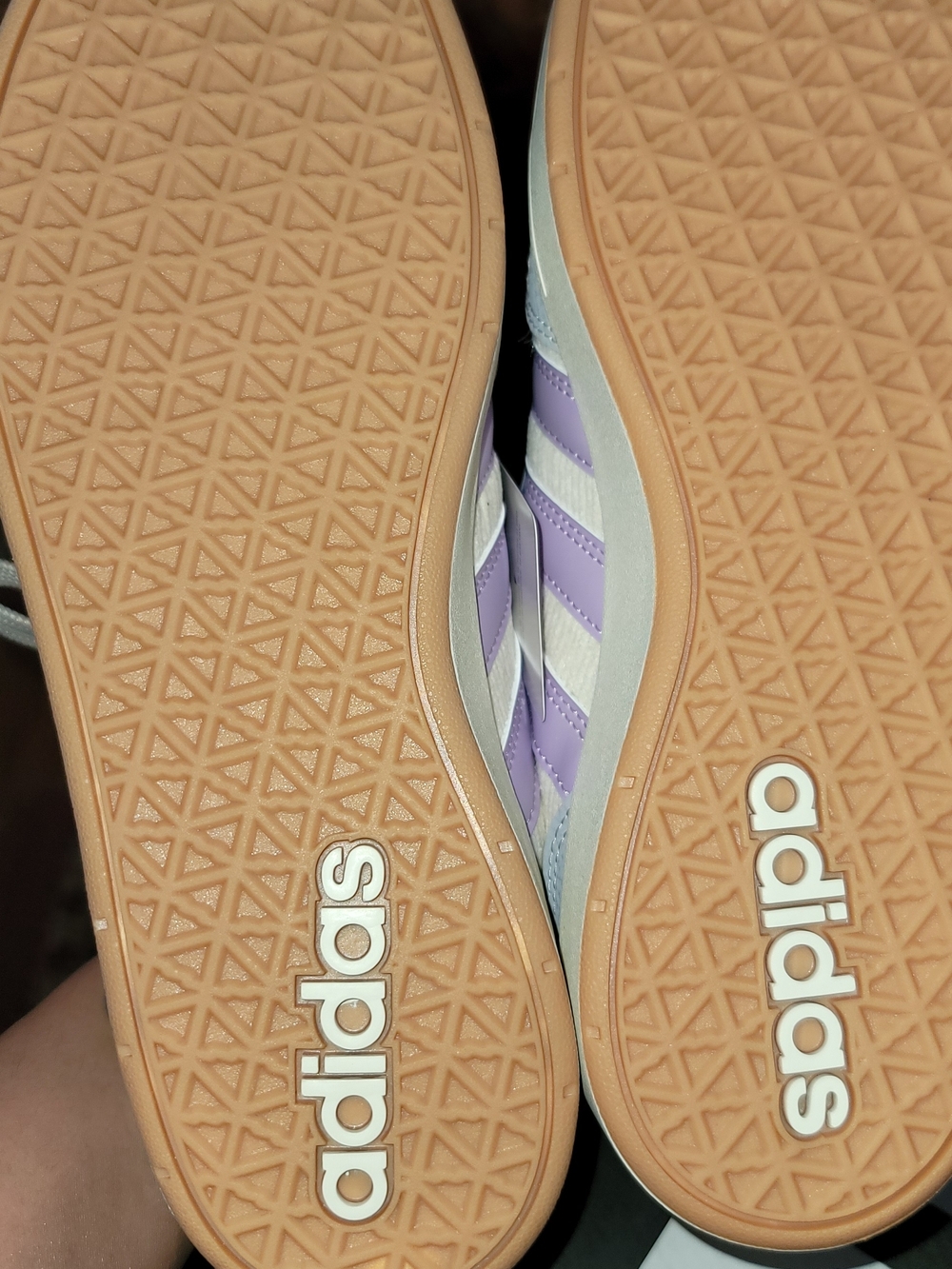 adidas Women's Lavender and Cream Retro Casual Sneakers - Picture 7 of 9